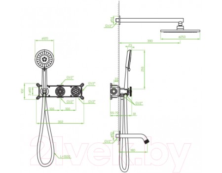 Душевая система Laveo Muro BAU711P