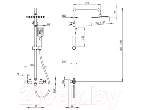 Душевая система Deante NAC Z4HT