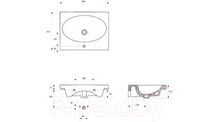 Умывальник Cersanit Nature 60 (S-UM-NTR60/1-w)