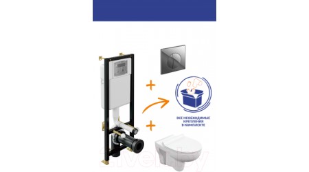 Унитаз подвесной с инсталляцией Cersanit Nature CO DPL EO / 64230
