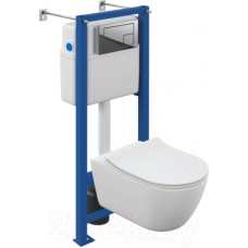 Унитаз подвесной с инсталляцией Cersanit Nature Oval CO DPL EO Slim / 64576