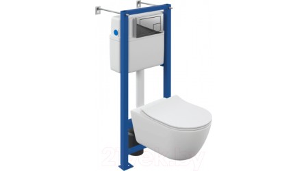 Унитаз подвесной с инсталляцией Cersanit Nature Oval CO DPL EO Slim / 64576