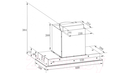 Вытяжка скрытая ZORG Nevada 1200 60 S-GC (черный)