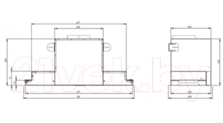 Вытяжка скрытая Akpo Neva Glass 80 WK-10 (белый)