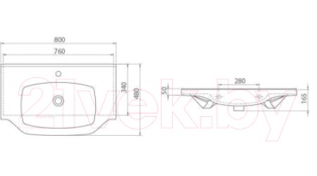 Умывальник CeraStyle New Klasik 80