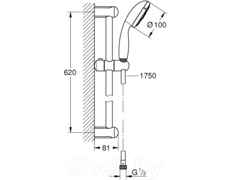 Душевой гарнитур GROHE New Tempesta Cosmopolitan 100 27645001