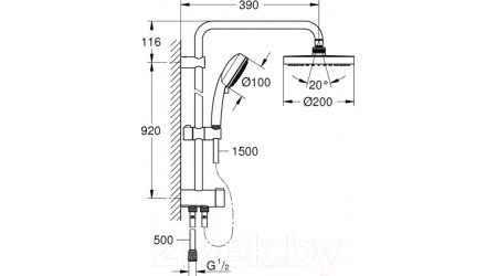 Душевая система GROHE New Tempesta Cosmopolitan 200 26453001