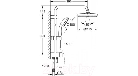 Душевая система GROHE New Tempesta System 210 26381001