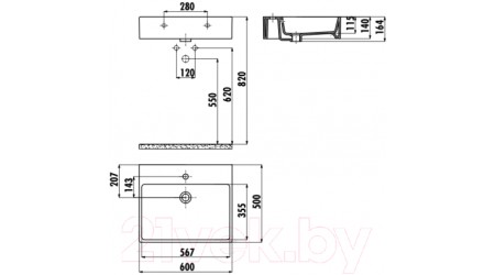 Умывальник Creavit Next 50 NX260-00CB00E-0000