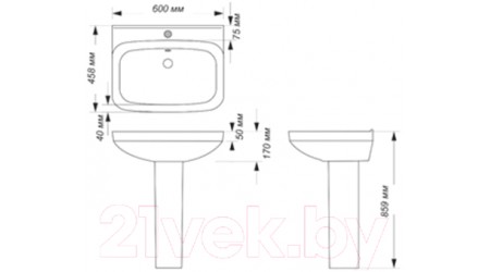 Умывальник Sanita Luxe Next 60 / NXTSLWB01