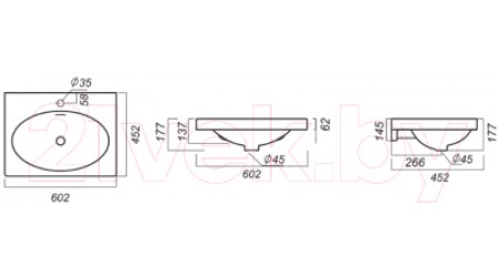 Умывальник Sanita Luxe Next 60 NXTSLWB01 + NXTSLPD01