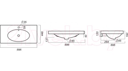 Умывальник Sanita Luxe Next 90 / NXT90SLWB01