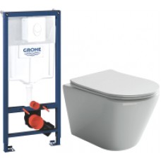 Унитаз подвесной с инсталляцией Ceramica Nova Rimless CN1804 + 38722001