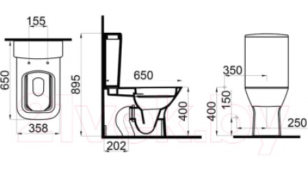 Унитаз напольный Idevit Nova Rimless SETK3504-0416-001-1-1200 (с сиденьем)
