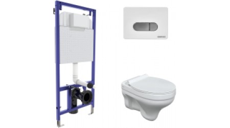 Унитаз подвесной с инсталляцией Berges Novum / 042441 (с сиденьем)