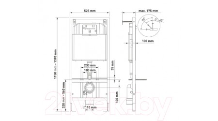 Унитаз подвесной с инсталляцией Berges Novum / 043265
