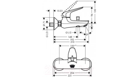 Смеситель Hansgrohe Novus 71040000 