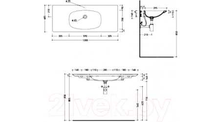 Умывальник Flaminia Nuda ND120L