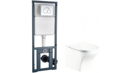 Унитаз подвесной с инсталляцией WeltWasser Odenbach 004 GL-WT + Marberg 410 RD