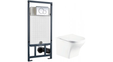 Унитаз подвесной с инсталляцией WeltWasser Odenbach 004 GL-WT + Marberg 507 RD