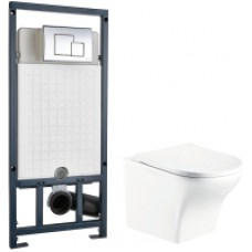 Унитаз подвесной с инсталляцией WeltWasser Odenbach 004 GL-WT + Marberg 507 SE