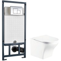 Унитаз подвесной с инсталляцией WeltWasser Odenbach 004 MT-WT + Marberg 507 SE