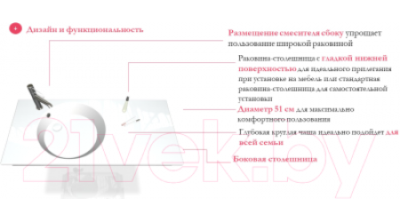 Умывальник Jacob Delafon Odeon Rive Gauche EXBA112-Z-00