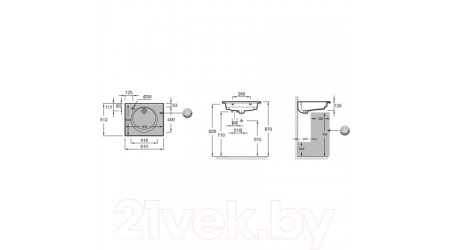 Умывальник Jacob Delafon Odeon Rive Gauche EXBA112-Z-00