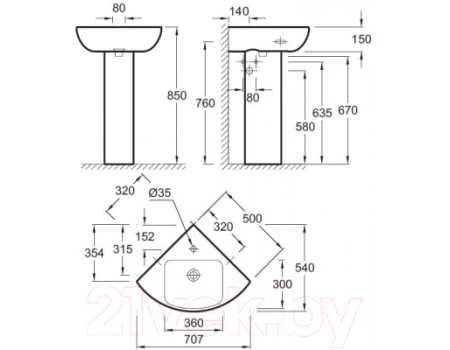 Умывальник Jacob Delafon Odeon Up E4710-00