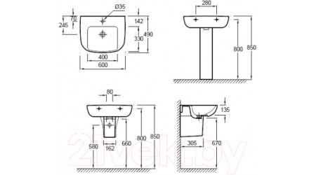 Умывальник Jacob Delafon Odeon Up E4736-00