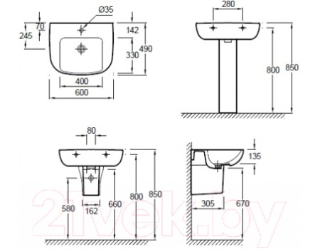 Умывальник Jacob Delafon Odeon Up E4736-00