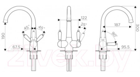 Смеситель Omoikiri Okinawa-2-AB (4994254) 