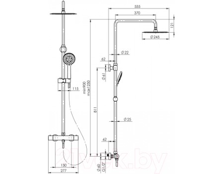 Душевая система Rubineta Olo BK + Thermo-15 / 625038