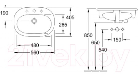 Умывальник Villeroy & Boch O.Novo 41615601