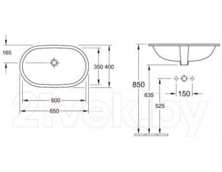 Умывальник Villeroy & Boch O.Novo 41626001
