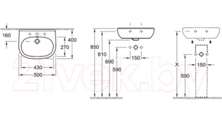 Умывальник Villeroy & Boch O.Novo 50x40 (5360 5001)