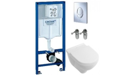 Унитаз подвесной с инсталляцией Villeroy & Boch O.Novo 5660-H1-01 + 38721001