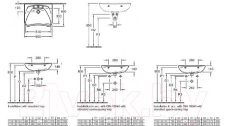 Умывальник Villeroy & Boch O.Novo Vita 7119-60-R1 (белый CeramicPlus)