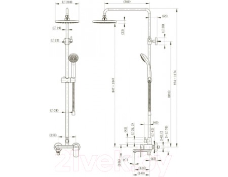 Душевая система Bravat Opal F6 F6125183CP-A1