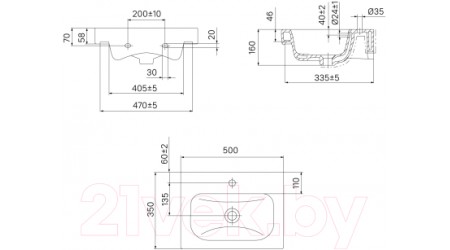 Умывальник IDDIS Optima Home 3505000i28