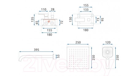 Душевая система REA Orix P8463