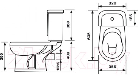 Унитаз напольный Оскольская керамика Дора Декор Береза