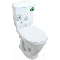 Унитаз напольный Оскольская керамика Радуга + декор одуванчики (с гофрой)