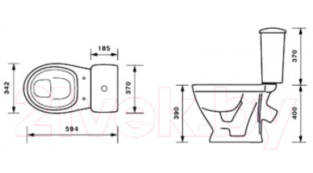 Унитаз напольный Оскольская керамика Радуга + декор одуванчики (с гофрой)