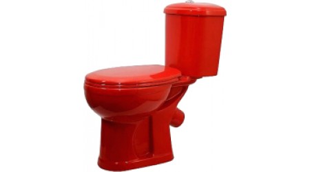 Унитаз напольный Оскольская керамика Дора Стандарт (горизонтальный выпуск, красный)