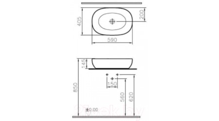 Умывальник VitrA Outlin 60 / 5995B401-0016