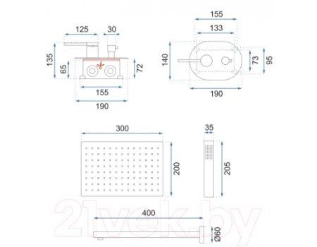 Душевая система REA Oval P8467