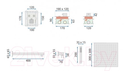 Душевая система REA P6356 (хром глянцевый)