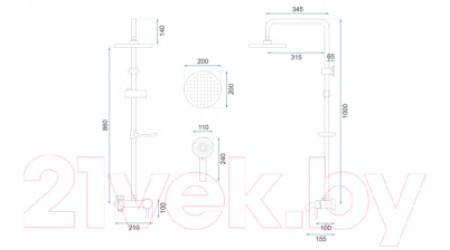 Душевая система REA P7005