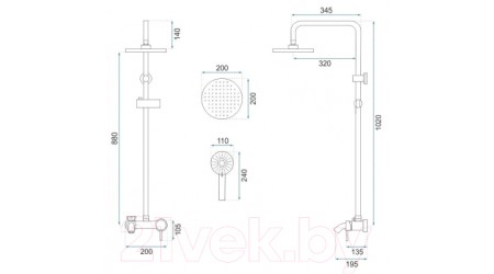Душевая система REA P7051